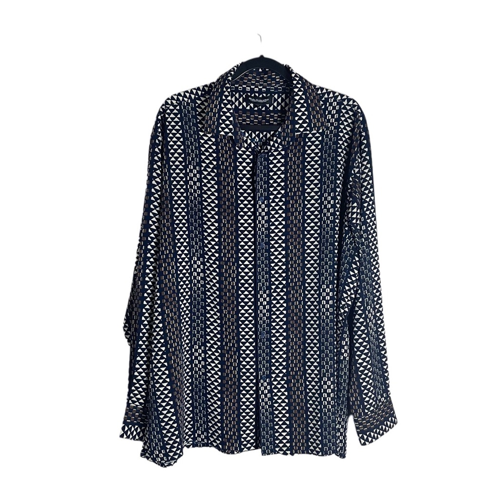 Bassiri Printed Button Up Dress Shirt XXL
